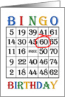 60th Birthday Bingo card