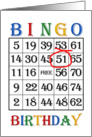 51st Birthday Bingo card