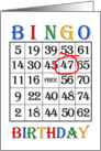 47th Birthday Bingo card