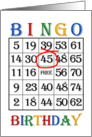 45th Birthday Bingo card