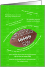 Football jokes birthday card for a son card