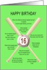 16 years old, awful baseball jokes birthday card