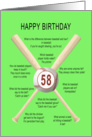 58th birthday, awful baseball jokes card