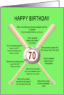 70th birthday, awful baseball jokes card