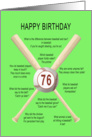 76th birthday, awful baseball jokes card