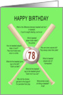 78th birthday, awful baseball jokes card