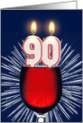 90th birthday wine and birthday candles card