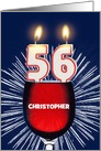 56th birthday party add a name, wine and birthday candles card