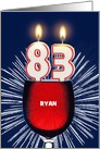 83rd birthday party add a name, wine and birthday candles card