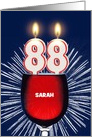 88th birthday party add a name, wine and birthday candles card