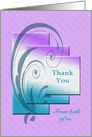 Elegant thank you from us both card