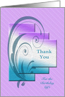 Elegant thank you for the birthday gift card