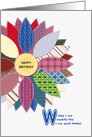 For mom, birthday with stitched flower card