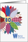 80th birthday for sister, with a stitched flower card