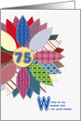 75th birthday for sister, with a stitched flower card