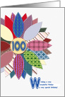 100th birthday for mother with a stitched flower card