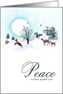 Christmas scene with reindeer card