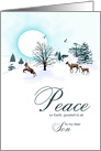 Son, Christmas scene with reindeer card