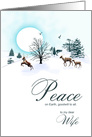 Wife, Christmas scene with reindeer card