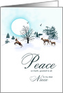 Niece, Christmas scene with reindeer card