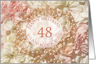 48th birthday for sister, pearls and petals card