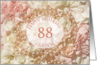 88th Birthday for Grandma, Pearls and Petals card