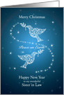 Sister in Law, Doves of Peace Christmas card
