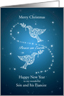 Son and his Fiancee, Doves of Peace Christmas card