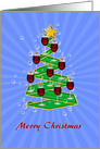 Wine Glasses Christmas tree card