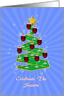 Wine Glasses Christmas tree card