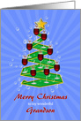 My Grandson, Wine Glasses Christmas tree card