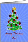 Dad, Wine Glasses Christmas tree card