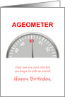 50th Birthday, Ageometer Reading card