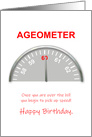 60th Birthday, Ageometer Reading card