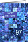 97th Birthday, Birthday, Blue Squares, card