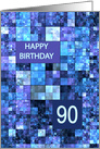 90th Birthday, Blue Squares, card