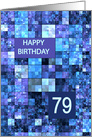 79th Birthday, Blue Squares, card