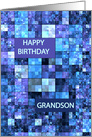 Grandson Birthday, Blue Squares, card