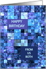From us Both, Birthday, Blue Squares, card