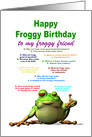 Friend, Birthday, Frog Jokes card
