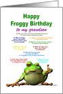 Grandson, Birthday, Frog Jokes card