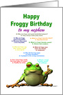 Nephew, Birthday, Frog Jokes card