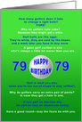 79th Birthday, Golf Jokes card