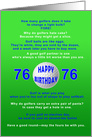 76th Birthday, Golf Jokes card
