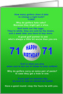 71st Birthday, Golf Jokes card