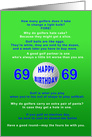 69th Birthday, Golf Jokes card