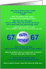 67th Birthday, Golf Jokes card