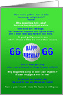66th Birthday, Golf Jokes card