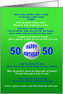 50th Birthday, Golf Jokes card