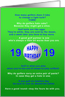 19th Birthday, Golf Jokes card